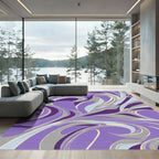 Vibrant Purple Swirl Abstract Rug