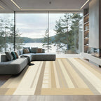 Earthy Tones Vertical Stripe Composition Rug