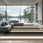 Neutral Earth Tone Horizontal Stripe Rug