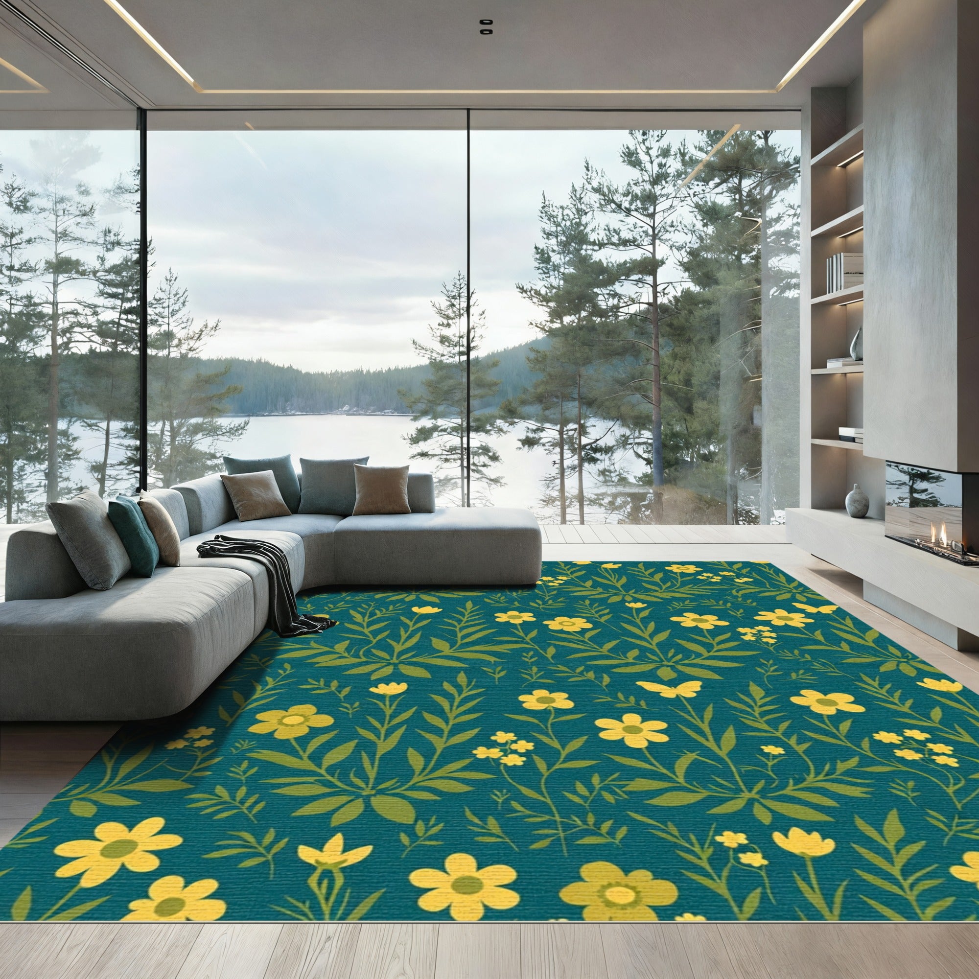 Yellow Floral Botanical Delight Rug