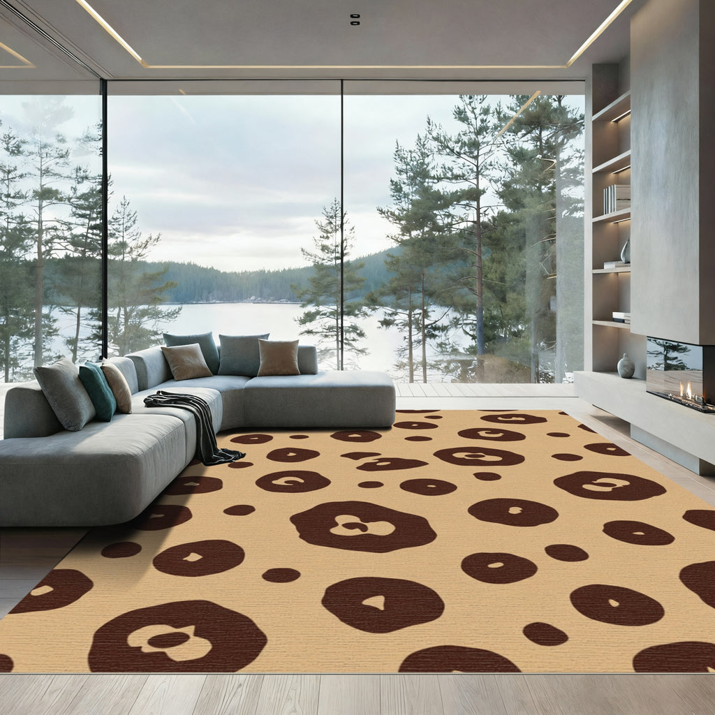 Brown Spotted Cheetah Animal Print Rug