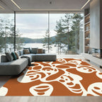 Terracotta Abstract Organic Flow Rug
