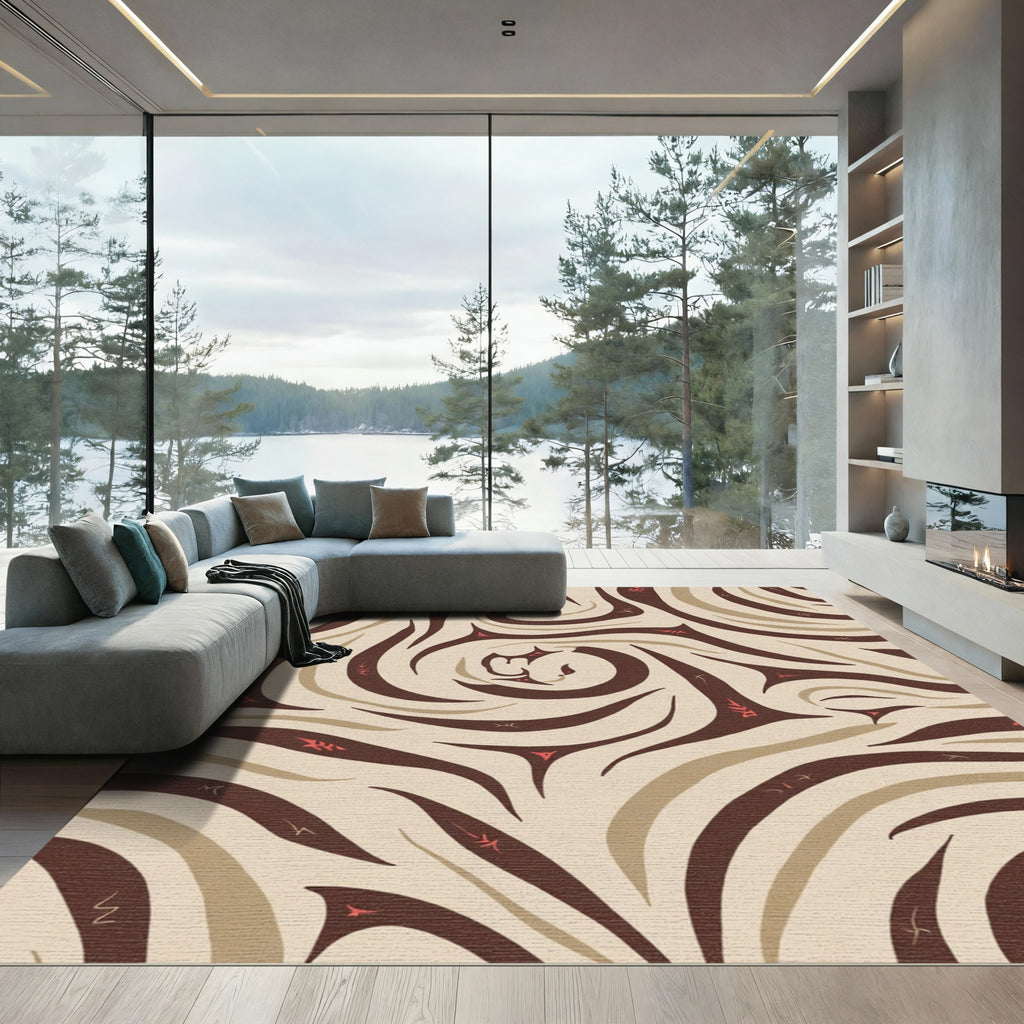 Earthy Swirl Tribal Marks Rug