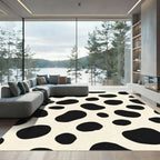 Black Cream Blob Spot Rug