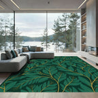 Emerald Green Branch Foliage Rug