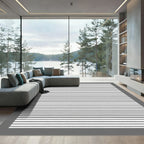 Neutral Gradient Thin Stripe Rug