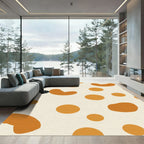 Amber Ochre Blob Circles Rug