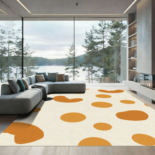 Amber Ochre Blob Circles Rug