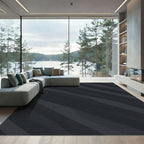 Charcoal Gray Wavy Stripe Rug