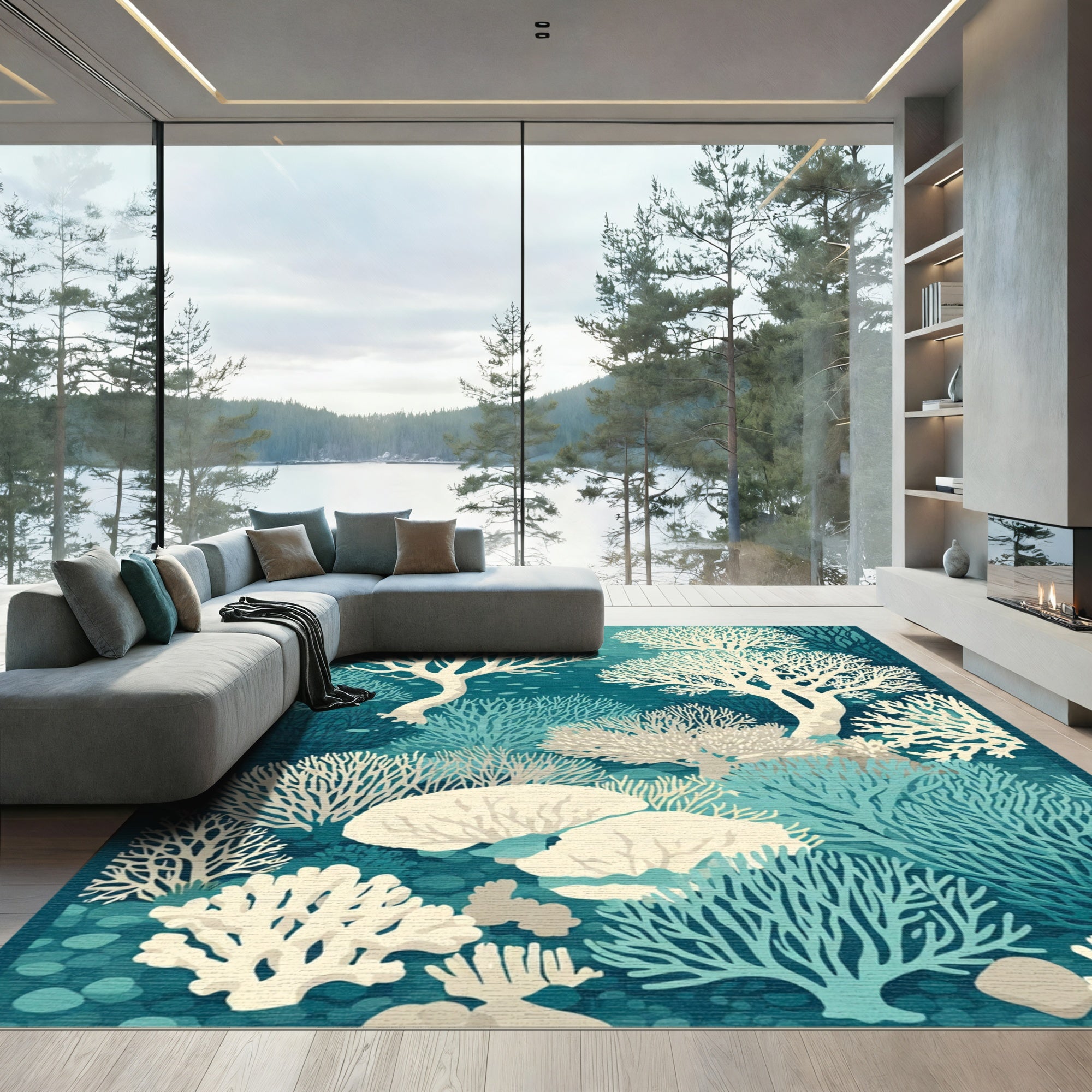 Deep Sea Coral Branch Garden Rug