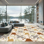 Earthy Abstract Camouflage Splatter Rug