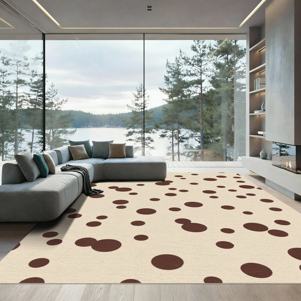 Brown Polka Dot Scatter Rug