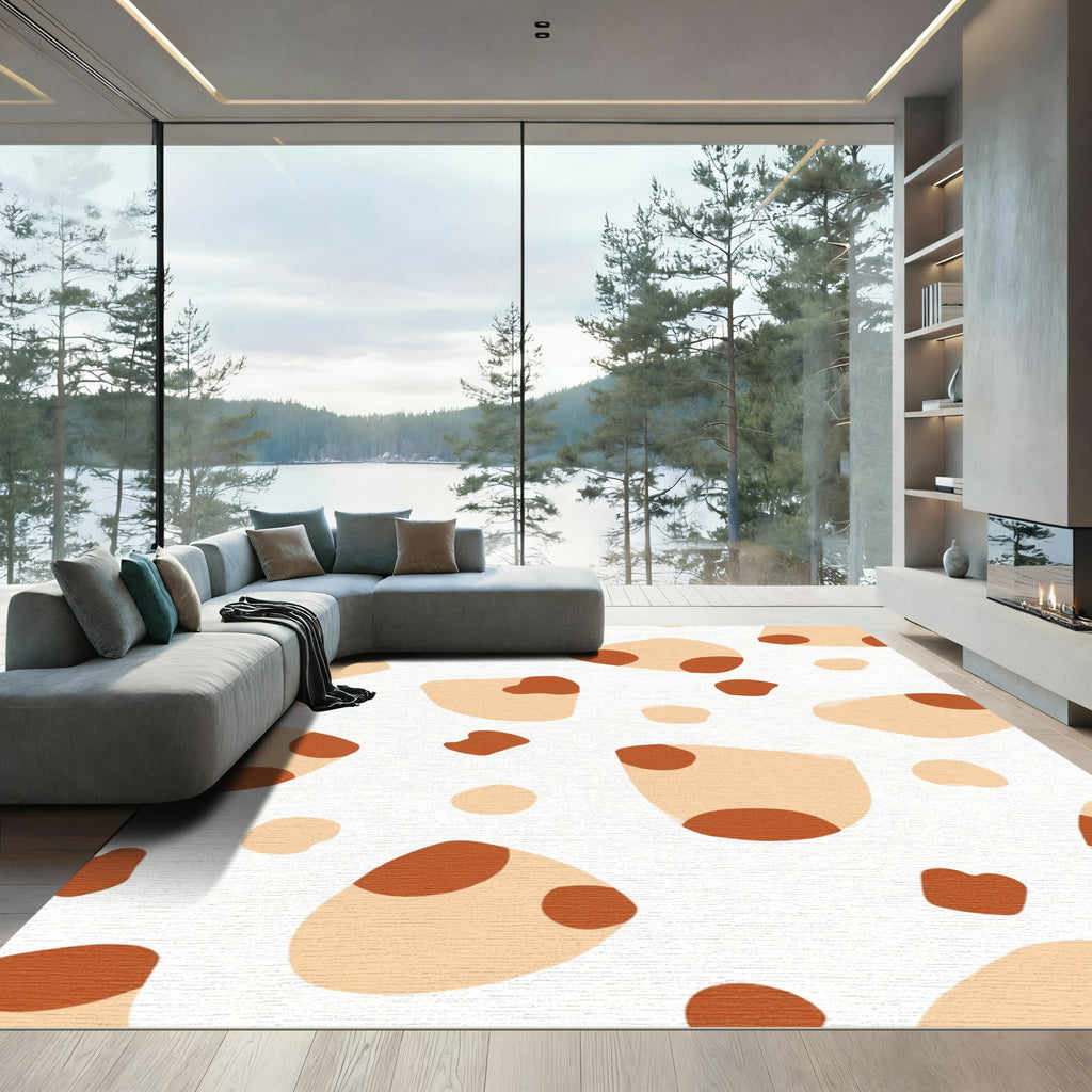 Terra Cotta Blob Organic Shapes Rug