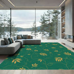Emerald Gold Leaf Vine Rug