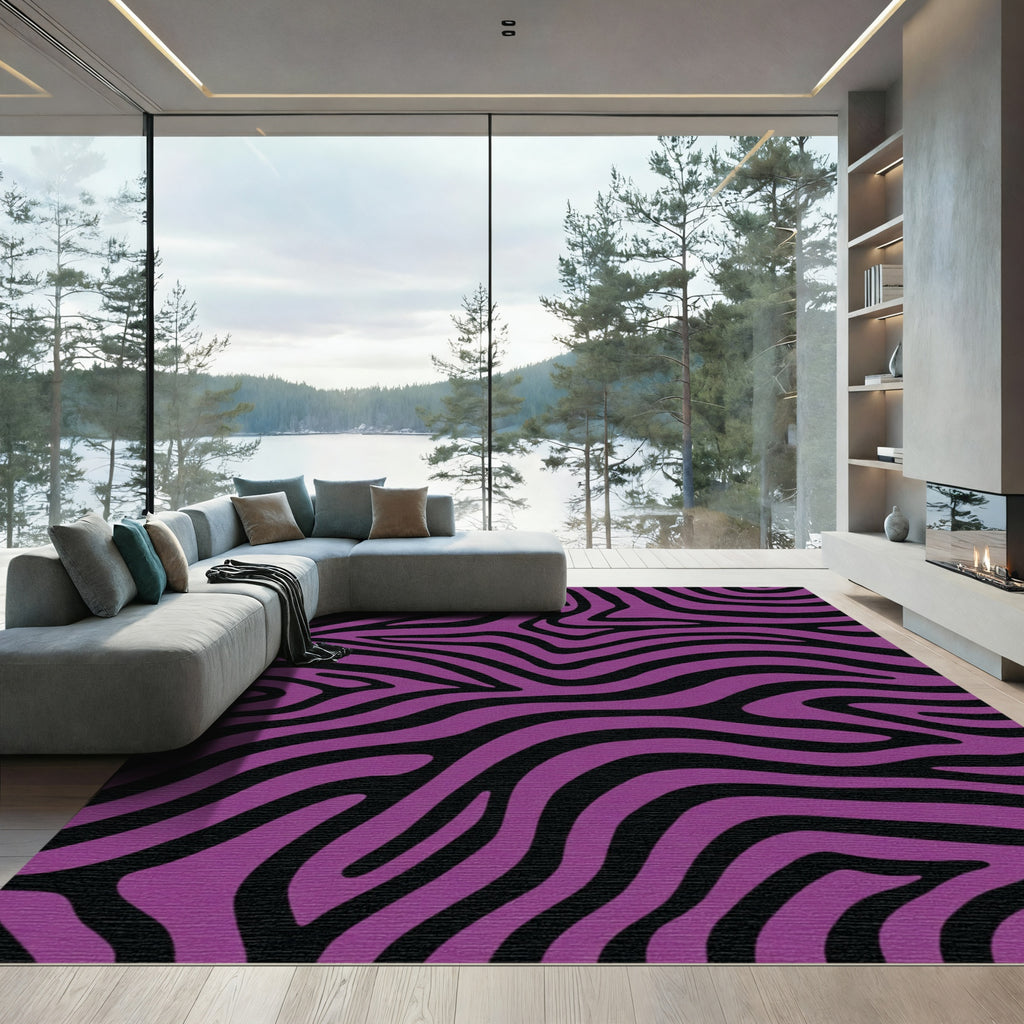 Vibrant Purple Zebra Stripes Rug