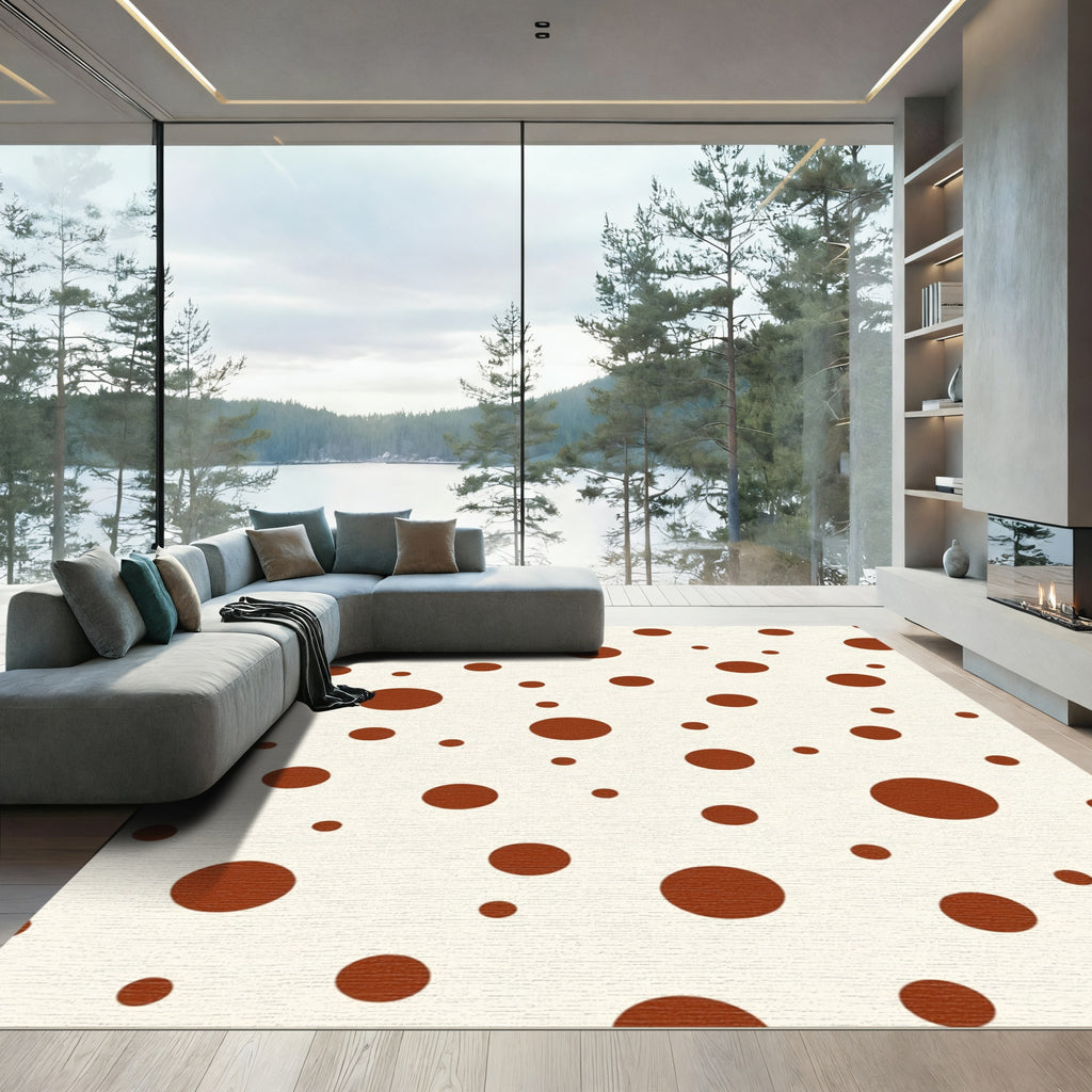 Brown Polka Dot Scatter Rug