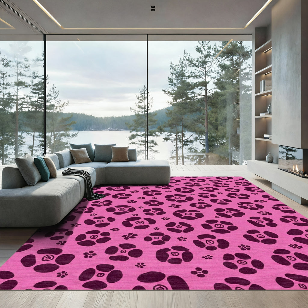 Pink And Plum Floral Bloom Collage Rug
