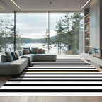 Modern Black Gold Stripe Rug