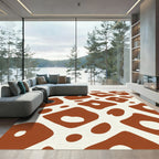 Terracotta Tan Abstract Spots Rug