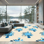 Vivid Blue Abstract Creature Repeat Rug