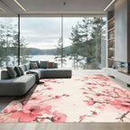 Soft Pink Cherry Blossom Branches Rug