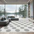Gray Polka Dot Diagonal Pattern Rug