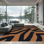 Amber And Black Wild Animal Stripe Rug
