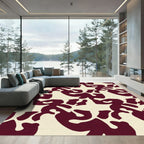 Crimson Abstract Organic Composition Rug