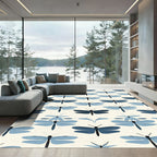 Serene Blue Dragonfly Meadow Rug