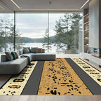 Spotted Tan Faux Fur Stripe Rug