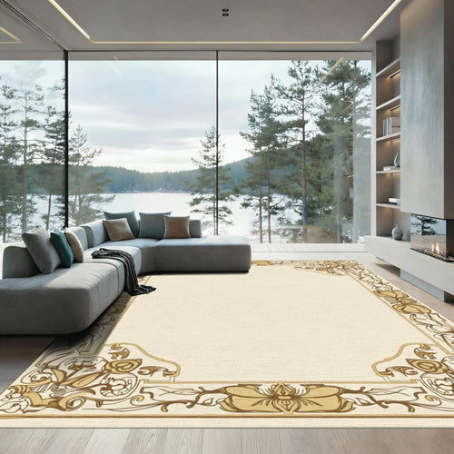Art Nouveau Floral Botanical Frame Design Rug