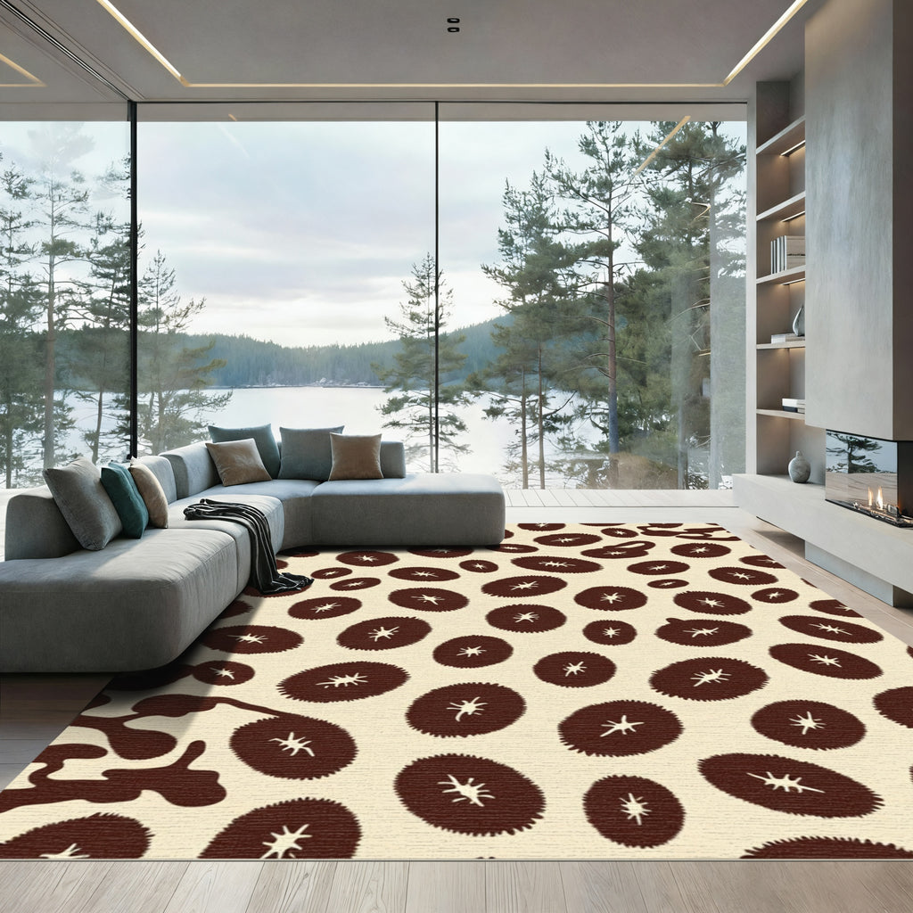 Chocolate Brown Spot Starburst Rug