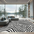Monochrome Wavy Animal Stripes Rug