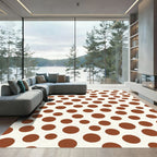 Warm Brown Polka Dot Composition Rug