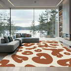 Terracotta Abstract Organic Shapes Rug
