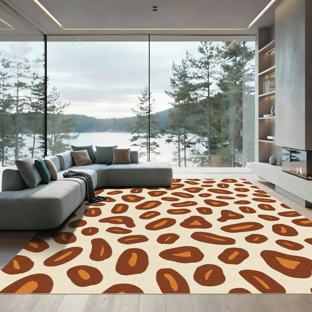 Brown Orange Spots Collection Rug