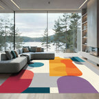 Mid Century Modern Geometric Shapes Rug