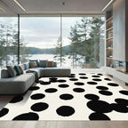 Black Dot Cream Scatter Rug