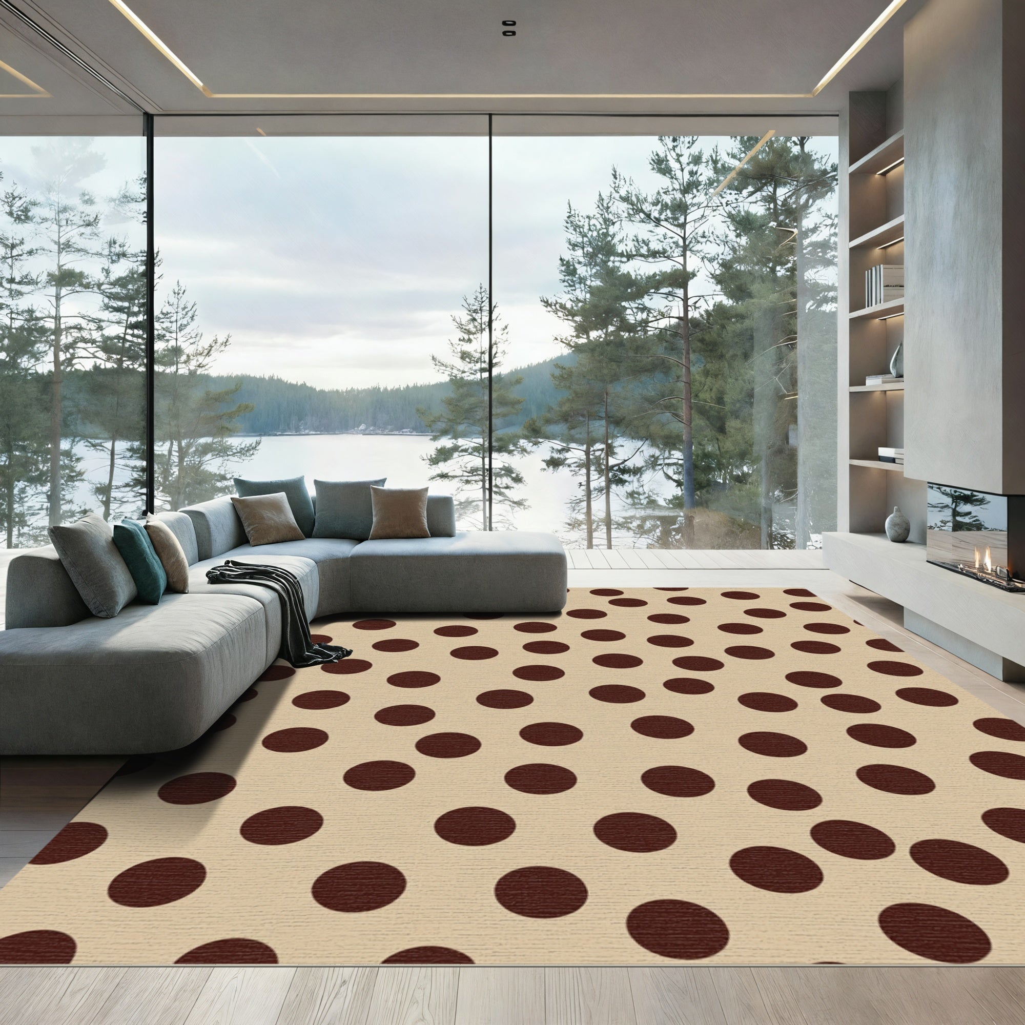 Chocolate Polka Dot Backdrop Rug