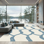 Pale Blue Flowing Lattice Rug