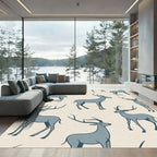 Slate Gray Antelope Scenic Repeat Rug