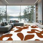Brown Abstract Floral Arrangement Rug