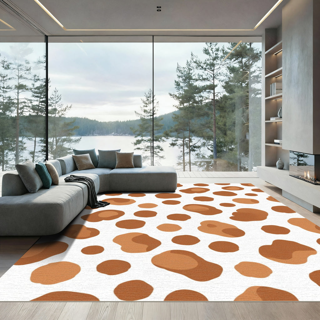 Brown Dalmation Spots Abstract Rug