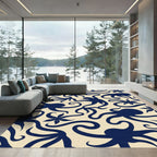 Navy Octopus Tentacle Swirl Rug