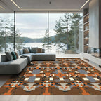 Earthy Tones Geometric Tribal Square Rug