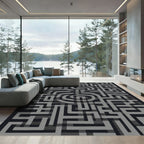 Gray Mazeabyrinth Swirl Rug