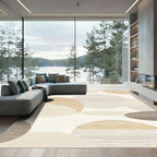 Earthy Abstract Circles Textured Rug