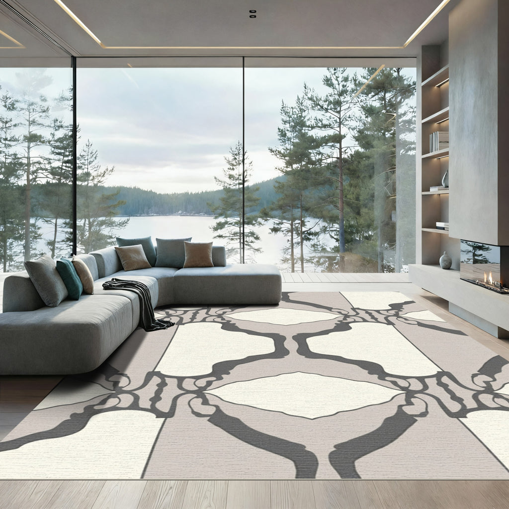 Neutral Ochre Organic Link Rug