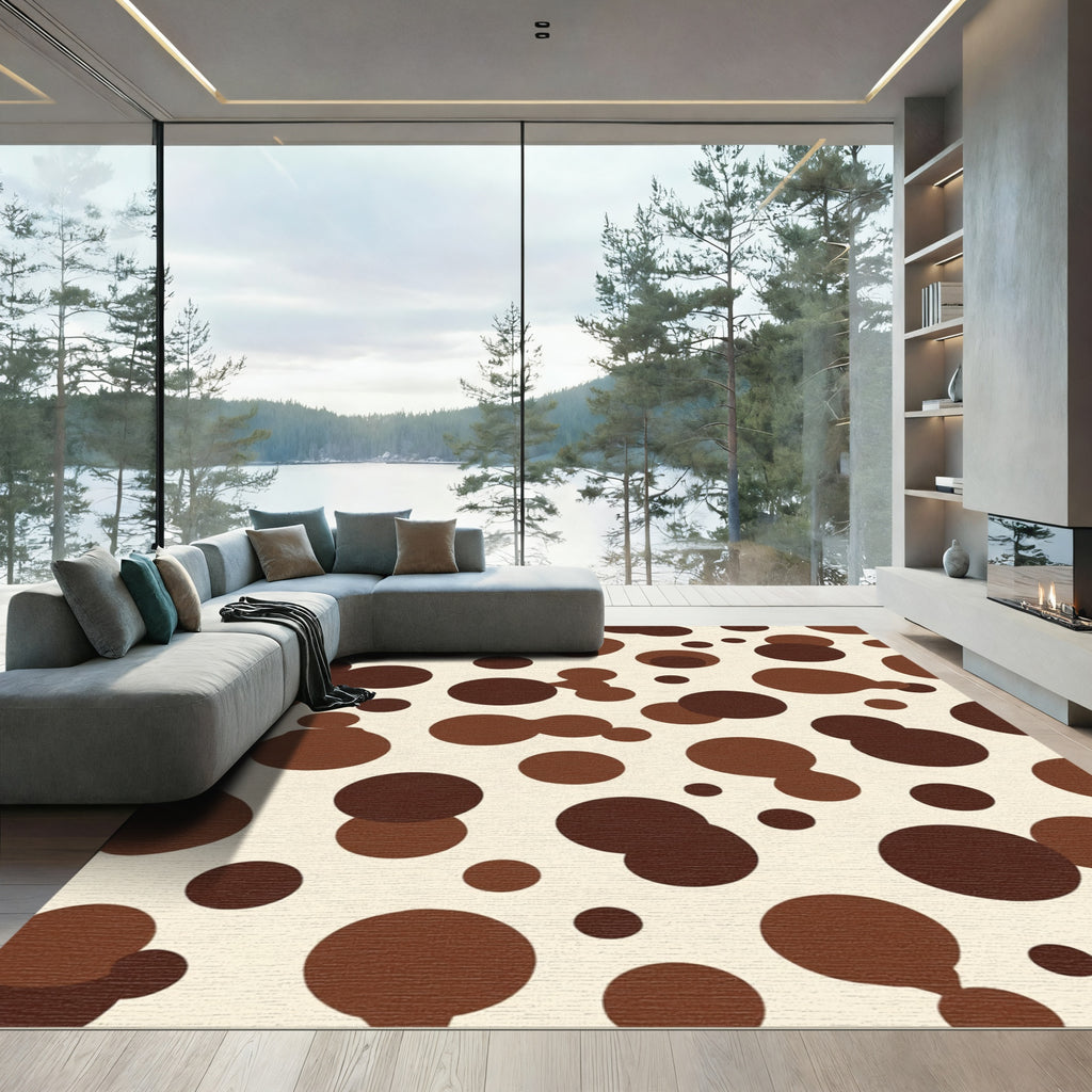 Brown and Cream Dalmatian Spots Rug