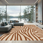 Earthy Tone Abstract Zebra Stripes Rug